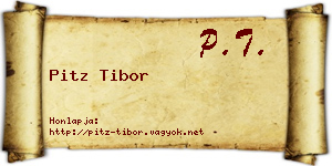 Pitz Tibor névjegykártya